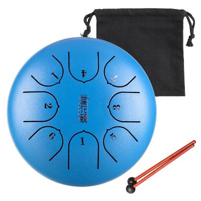 China Hluru 8 Inch Mini Percussion Steel Tongue Drum 6 Lightening Music Notes Musical Instruments for Kids Handpan Percussion TC8 for sale