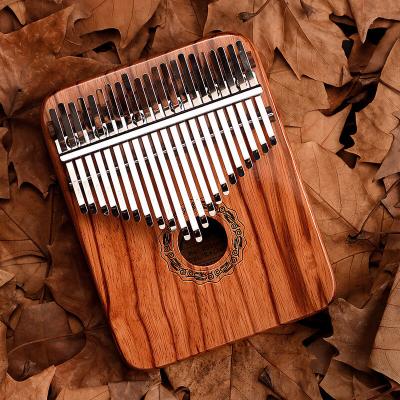 China Hluru Musical Instrument 21 RedRose Key Chromatic Kalimba / Sandal Finger Solid Wood Musical Instrument Rounded Dish For Kids for sale