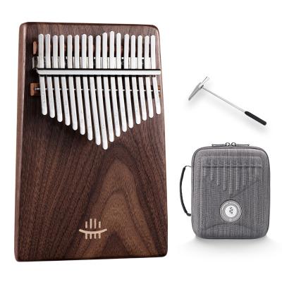 China Hluru 17 Piano Principal Musical Instrument KalimbaThumb Flat Black Walnut Finger Triangular Piano Kalimba for Children for sale