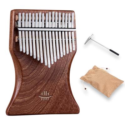 China Hluru Musical Instrument 17 Key Kalimba 1 Finger Piano Solid Wood Rose Wood Music Instrument Thumb Deep Plate for Kids Gift for sale