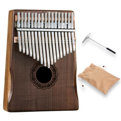 China Wholesale Musical Instrument Hluru Wooden 17 Keys Piano Kalimba Musical Instrument Palm Rest Middle Hole Finger Wooden Piano Kalimba for sale