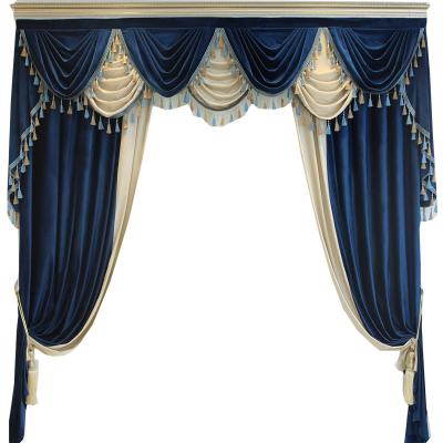 China European Style Blackout Luxury Atmospheric Flannel Curtain Velvet Water Ripple Curtain Head Villa Quilting Curtain for sale