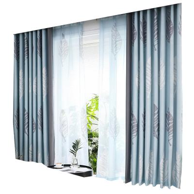 China Blackout American Pastoral Country Printed Curtain Fabric Living Room Bedroom Leaf Curtain for sale