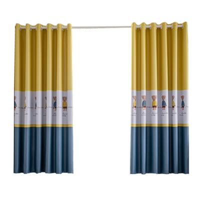 China Blackout No High Punch 2.1m Short Curtain Printing Single Shading Finish Household Curtain Cartoon Air Conditioning Curtain Shading for sale