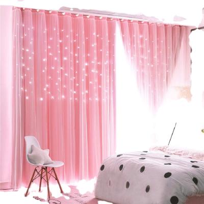 China Wholesale Hot Selling Princess Korean Style Blackout Tende Amazone Star Hollow Curtain Bedroom Curtain for sale