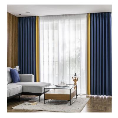 China Blackout Manufacturers Supply Simple High Definition Curtain Fabric Multicolor Stitching Physical High Shading 3D Shade Curtain Fabric Fabr for sale