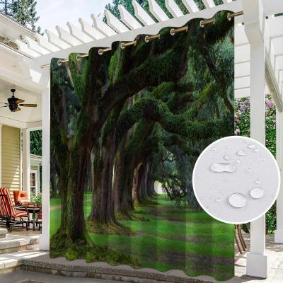 China Cheap Custom Outdoor Shade Waterproof Digital Printing Landscape Painting Outdoor Curtains Tear-Resistant for sale