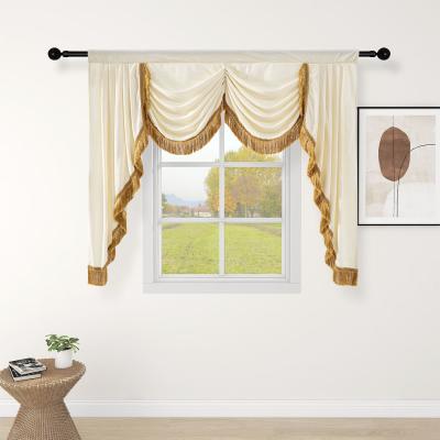 China Shrink-resistant European Style Window Curtain Ended Flannel Curtain High Head Blackout Window Curtain for sale