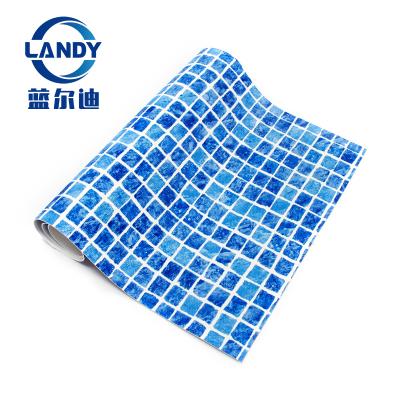 China Portable Waterproof PVC Swimming Pool Waterproof Film, Blue Pool Liner Swimming Pool PVC Film Mosaic for sale