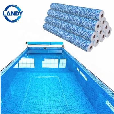 China It is durable and can reflect shine in water. Blue 1.5mm PVC Pool Liner Material, Durable 1.5mm Thickness Vinyl Pool PVC Liner for sale