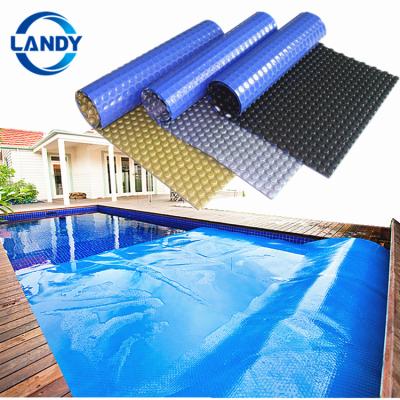 China Durable 17ft Round Solar Pool Cover to Prevent Algae Growth, 500 Micron Plastic Bubble Pool Cover for sale