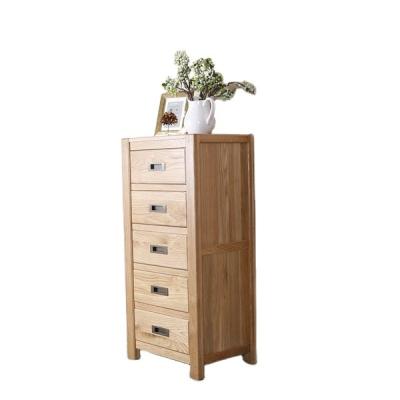 China EUROPEAN Factory Direct Supply 5 Drawer Chest Natural Solid Wood Tall Living Room Furniture for sale