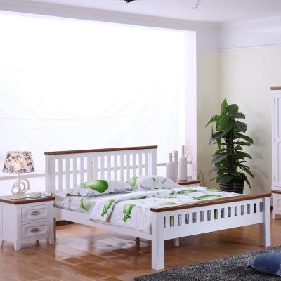 China Modern Advanced Factory Direct Supply Solid Wood Art Wood Bed Room Furniture King Size Bed for sale