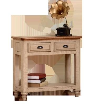 China Modern handmade art solid wood wooden console table with two drawers for sale