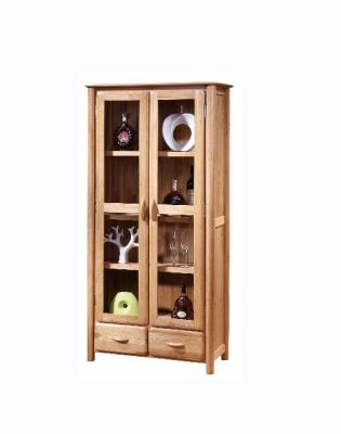 China Factory Supply New Design Convertible European Style Natural Solid Wood Display Cabinet With Glass For Living Room Furniture for sale