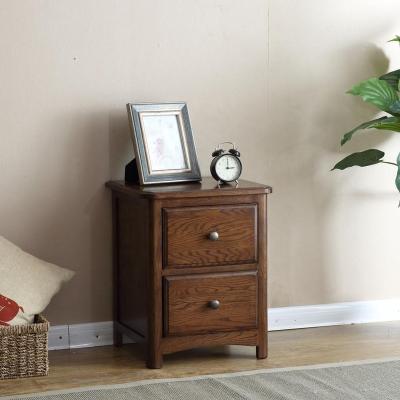 China Eco - Friendly Best Selling Oak Furniture 2 Drawer Night Stand Solid Wood Bedside Table for sale