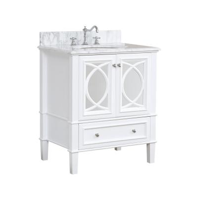 China 2021 New Design Factory Supply Beautiful And Functional Modern Solid Wood Style Bathroom Vanity 30 Inch White for sale