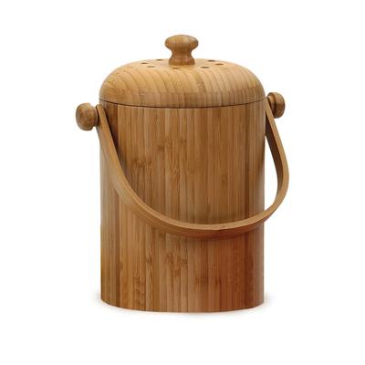 China Bamboo Kitchen Compost Bucket, Compost Bin, with Charcoal Filter 2 108 oz for sale