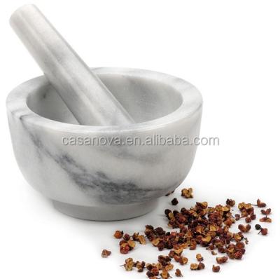 China MARBLE Natural White Marble Stone Mortar and Pestle for sale