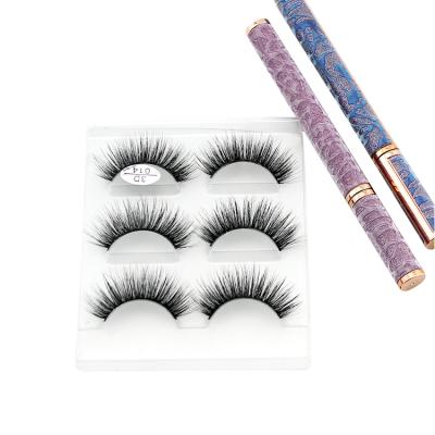 China Natural Soft Eyelash Most Popular Long Hand Made Natural Synthetic Hair 3d Volume False Eyelashes Set for sale