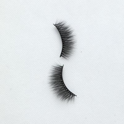 China Natural Soft Eyelash Customized Private Label Cotton Strip 3d 15mm False Mink Lashes Black Handmade Volume for sale