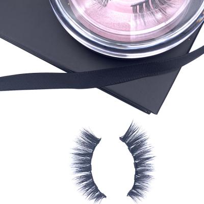 China Hand Made Individual Eyelash Natural Soft Magnetic Eyelashes Vendor Magnetic 3d Eye Lashes With Eyeliner for sale