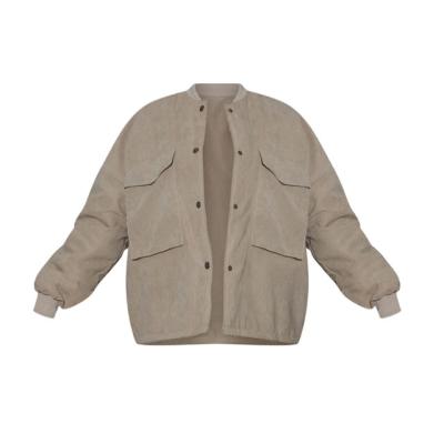 China Hot selling beige skin edge oversized dive jacket windproof peach, fashion jacket women, oversized jacket women for sale