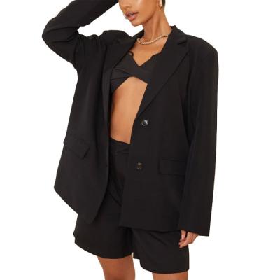 China Best Price China Manufacture Oversized Blazer Black Extreme Windproof Epaulet,Oversized Blazer Women,Blazer Women for sale