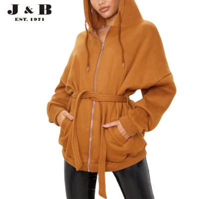 China Anti-wrinkle New Arrival Best Price BELTED OVERSIZED SWEATSHIRT HOODIE, 2021 Women Pullover Street Wear Hoodie for sale