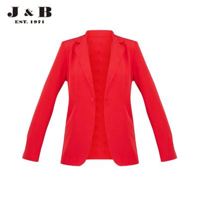 China Breathable Best Selling Big Quality WOVEN CURVE EDGE STRAPED BLAZER, OEM Slim Fit Blazer For Women Ladies Office Suits for sale