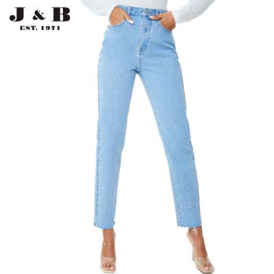 China Stunning Quality Breathable Fashionable Design Ladies Youth Fashion STRAIGHT LEG LIGHT WASH JEANS,Casual Jeans for sale