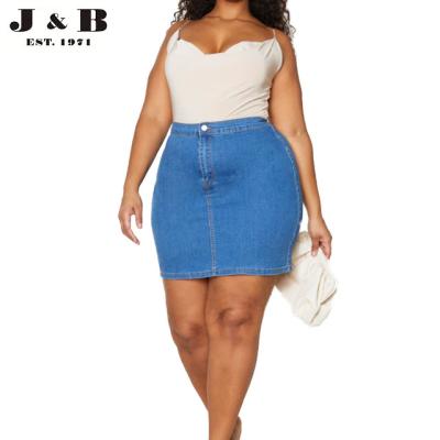 China Custom plus size at low price PLUS DISCO FITTED DENIM SKIRT, plus size skirt, plus size denim skirt for sale