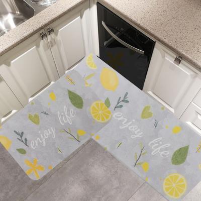 China Modern Washable Non Slip Waterproof PVC Kitchen Cover Cushioned Anti Fatigue Kitchen Mats for sale