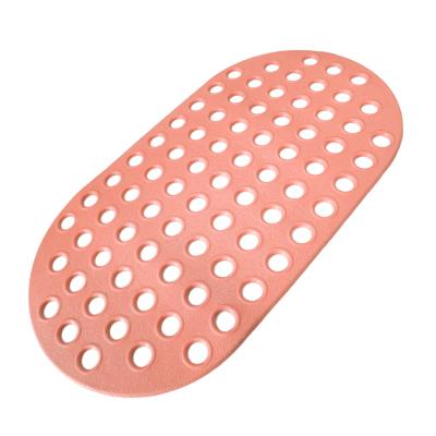 China Washable Orange PVC Shower Mat With Ellipsable Cups Suction Non Slip Bathtub Mat for sale