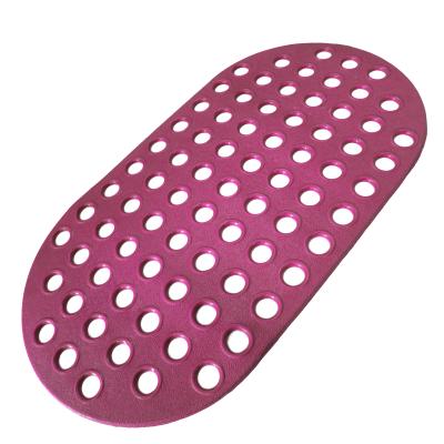 China Washable Bathtub Mat With Suction Cups Drain Holes Wine Red PVC Anti Slip Shower Mat for sale