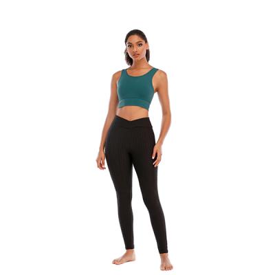 China Solid Color Breathable Wireless Yoga Bralette With Widen Elastic Band Sports Bra For Fitness for sale