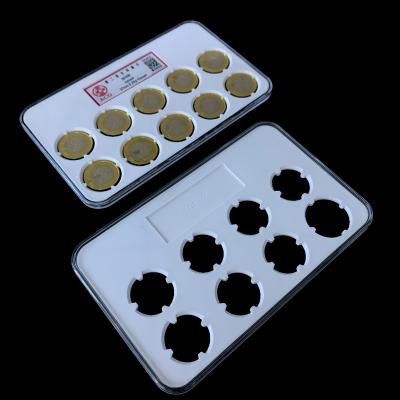 China Transparent porous acrylic plastic PC coin display custom capsule set silver coin collection salb L for sale