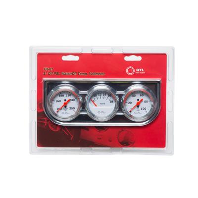 China Car Oil Pressure Gauge Factory Outlet Triple Meter Gauge Kit 2 Inch for sale