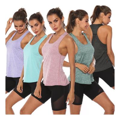 China QUICK DRY Women Fitness Tank Tops Running Yoga Racerback Yoga Shirt Sleeveless Vest Gym Training Shirts For Women for sale