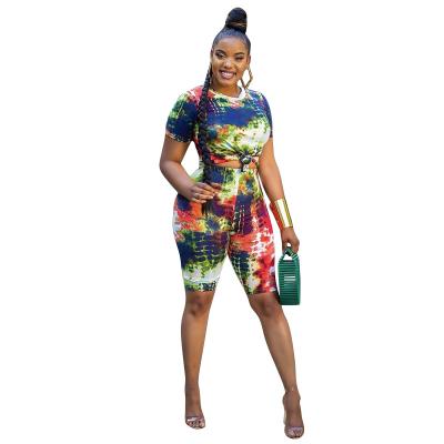 China 2020 Breathable Fashion Women Outfits Wholesale Sellers Clothing Plus Size Women Short Sets Tie Dye Sets 2 Piece Outfits for sale