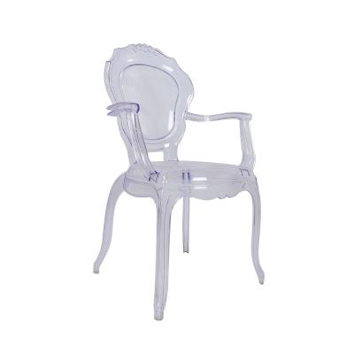 China Luxury Eco-friendly Banquet Dining Ghost Plastic Clear Transparent Wedding Acrylic Cafe Chairs With Princess Back for sale