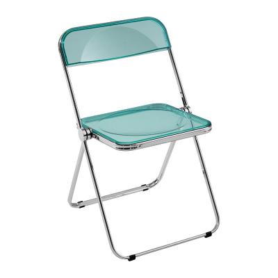 China Modern Home Furniture Design Eco-friendly Plastic Armless Foldable Dining Chair Plastic Acrylic Dining Chair for sale