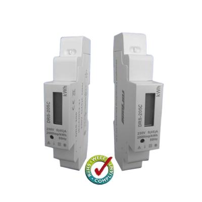 China Low Price Single Phase Supply Rs485 Modbus Protocol Din Rail Electric Power Meter (drs-205c) DRS-205C for sale