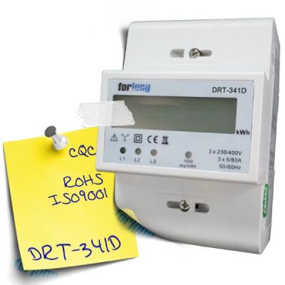 China Din Rail AMR Three Phase Electricity Meter /digital energy meter DRT-341D for sale