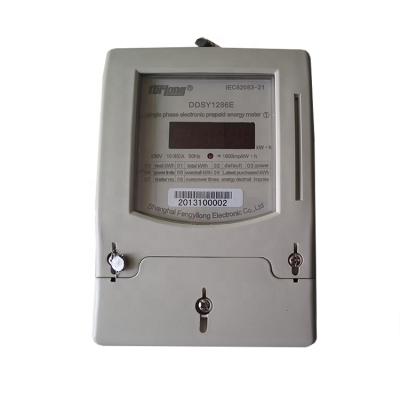 China Intelligent Electric Prepaid Single Phase Digital Energy KWH Meter DDSY1286E for sale