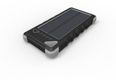 China Gray  IP67 Waterproof 16000mAh Huge Power Solar Power Bank With LED Lights for sale