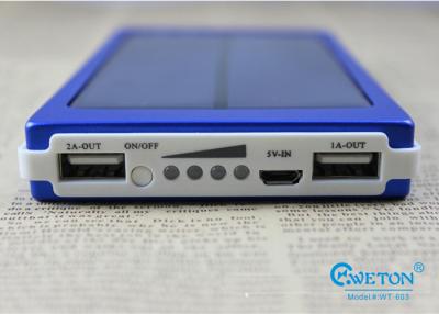 China Thin Solar Rechargeable Portable Power Bank , Travel Tablet PC Power Backup for sale