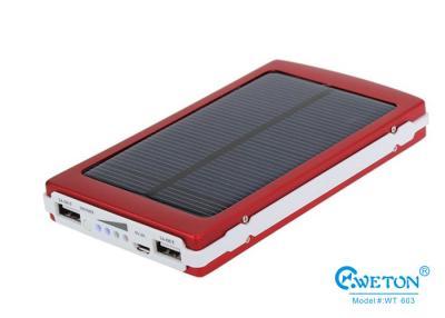 China Banco doble solar universal de la alimentación por USB del rectángulo 8000mAh para Smartphone en venta