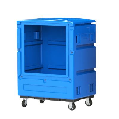 China 1000L Industri Durable Heavy Duty Hotel Laundry Bulk Soiled Canvas Cart For Garment Transport for sale