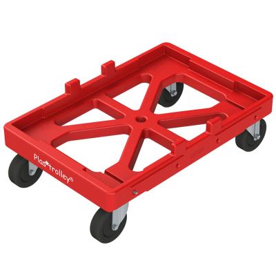 China Stackable Logistics 120KG Heavy Duty Plastic Crate Platform Moving Bread Carts for sale